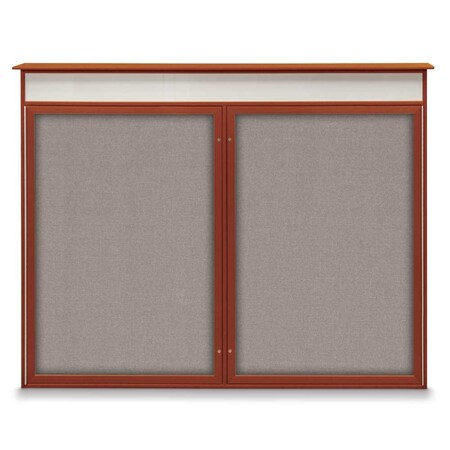 United Visual Products Single Door Enclosed Indoor Letterboard UV1124SD4824-BLACK-BARBLU